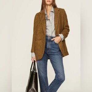 Madewell Larsen Bouclé Wool Blend Blazer Size S Toffee